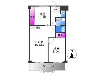 パレーシャル21(2LDK/4階)の間取り写真