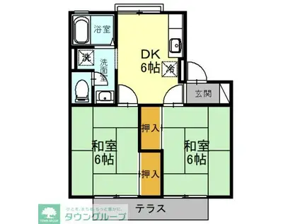 タウンコート(2DK/1階)の間取り写真