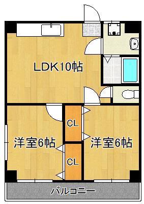 メゾン・ド・グラニット(2LDK/3階)の間取り写真
