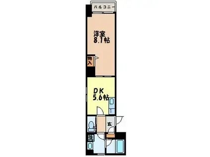 FIXビル(1DK/2階)の間取り写真