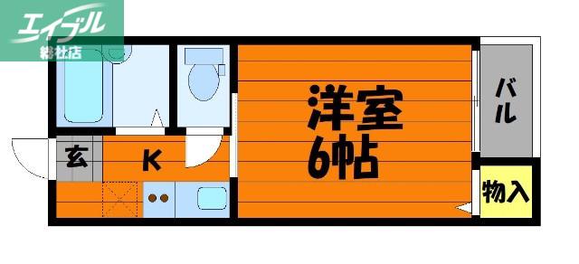 さんさん館 C(1K/1階)の間取り写真