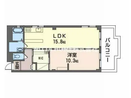 花太コーポ篠尾(1LDK/3階)の間取り写真