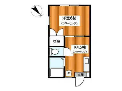 コーポ並木(1K/1階)の間取り写真