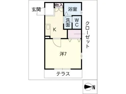 メゾン・ボーラ(1K/1階)の間取り写真