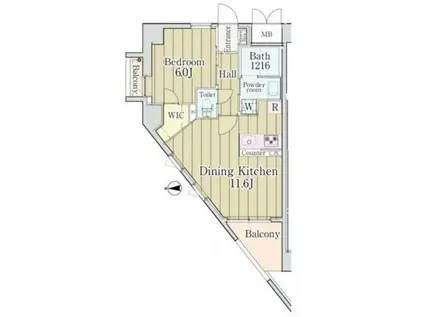 グランクリュ新宿御苑(1LDK/8階)の間取り写真