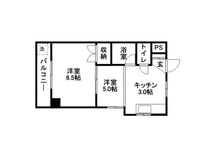 清新三興ハイツ(2K/2階)の間取り写真