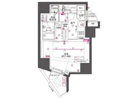 ズーム渋谷笹塚セカンド(1K/7階)の間取り写真