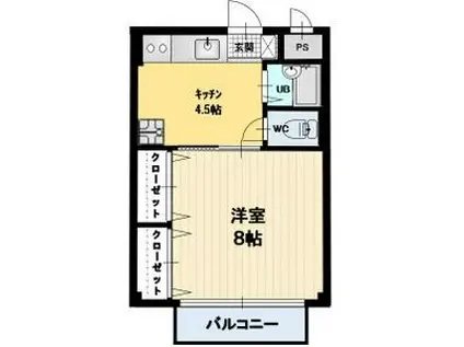 サウスERN CROSS谷地(1K/2階)の間取り写真