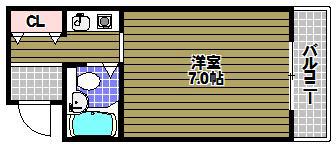 RINON谷川(1K/4階)の間取り写真