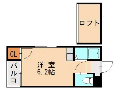 モアハイツ名島(ワンルーム/2階)の間取り写真
