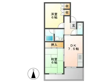 プチロワイヤルサトウ(2DK/5階)の間取り写真