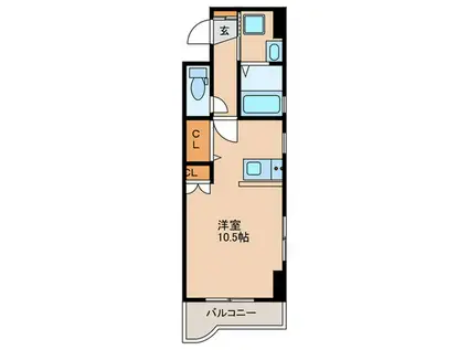 プレール東千石(ワンルーム/4階)の間取り写真