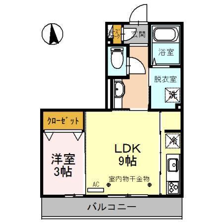ラ・コリーヌ(1LDK/2階)の間取り写真