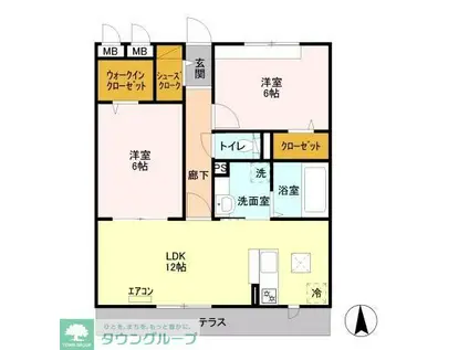 プレミアム ベースI(2LDK/2階)の間取り写真