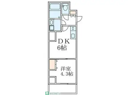 GRAN PASEO菊川II(1DK/6階)の間取り写真