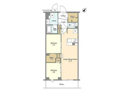 KDXレジデンス田園調布南(2LDK/1階)の間取り写真