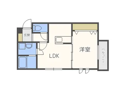 アルトローマ平岸(1LDK/2階)の間取り写真