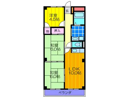ナカトミサニーハイツ(3LDK/3階)の間取り写真