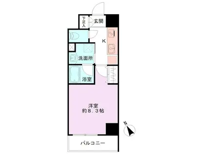 BUENA新潟萬代橋(1K/3階)の間取り写真