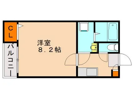 TIGER春町II(1K/1階)の間取り写真