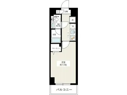 REXZY西川口AZIII(1K/1階)の間取り写真