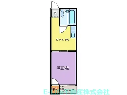 ロマーノハイツ長嶺B(1DK/2階)の間取り写真