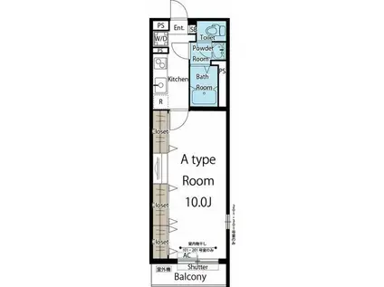 リブリ・花車(1K/1階)の間取り写真