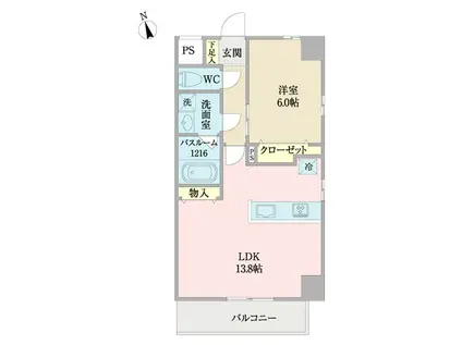 コントレイルりんくう常滑(1LDK/8階)の間取り写真