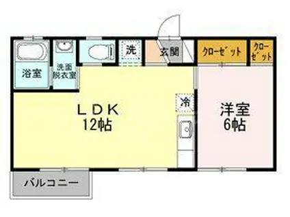 メゾンクレール(1LDK/1階)の間取り写真