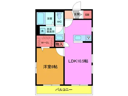 ADMIRALTY.N(1LDK/1階)の間取り写真