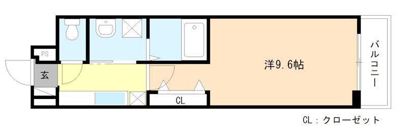 ヒカルサ京田辺大住(1K/2階)の間取り写真