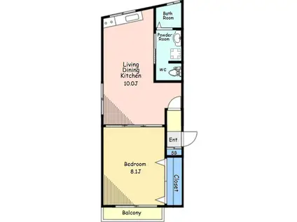 シルクメゾン(1LDK/2階)の間取り写真