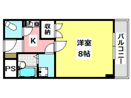 東山ハイツ(1K/4階)の間取り写真