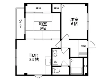 エトワールMTII(2DK/2階)の間取り写真