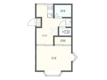 クレストコートNO2(1DK/2階)の間取り写真