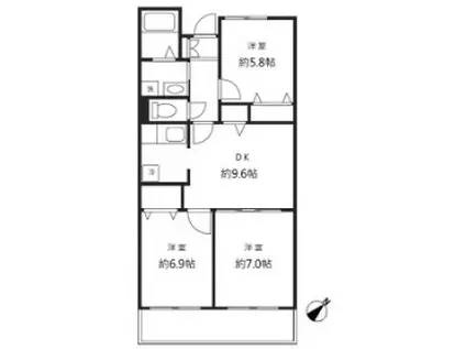 ネオ・プロミネンス(3DK/5階)の間取り写真