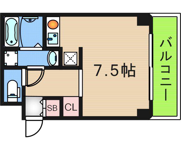 HALさくら(ワンルーム/5階)の間取り写真
