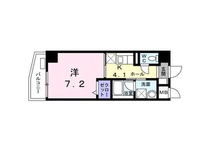 エミネンス川口(1K/4階)の間取り写真