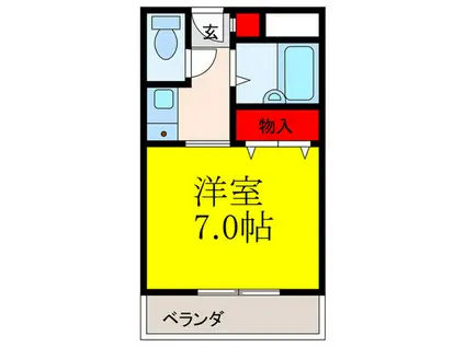 GI-Z(ワンルーム/2階)の間取り写真