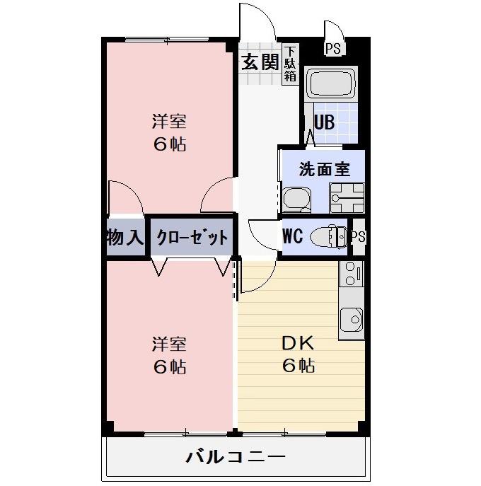 SURPLUS TWO OHTA(2DK/1階)の間取り写真