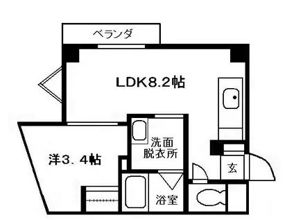 モンレーヴ赤坂(1LDK/3階)の間取り写真