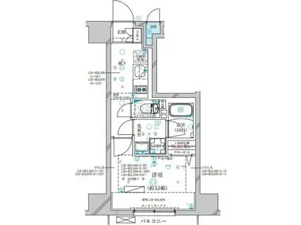 ディアレイシャス大須観音III(1K/4階)の間取り写真