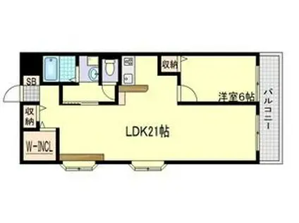 センチュリオン(1LDK/2階)の間取り写真