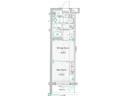 ガーラ・ステーション川崎久地(1DK/1階)の間取り写真