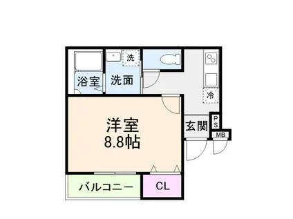 フジパレス御陵通II番館(1K/3階)の間取り写真