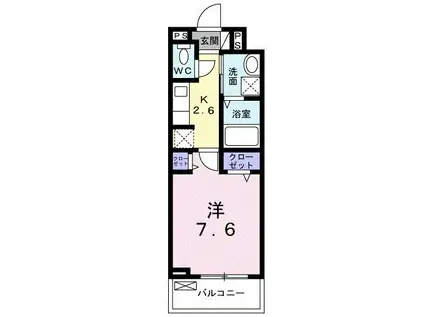 セントラル ピュア(1K/2階)の間取り写真