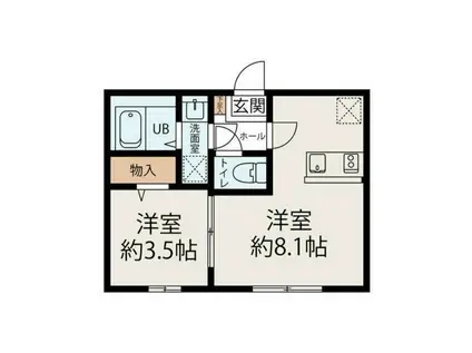 BESTSTAGE狭山(1DK/1階)の間取り写真