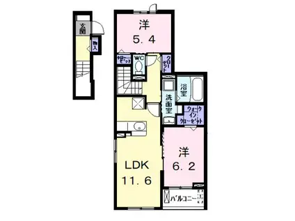 ファミール本郷(2LDK/2階)の間取り写真