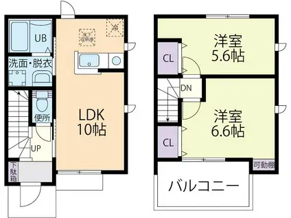 VIVALES II C(2LDK/1階)の間取り写真