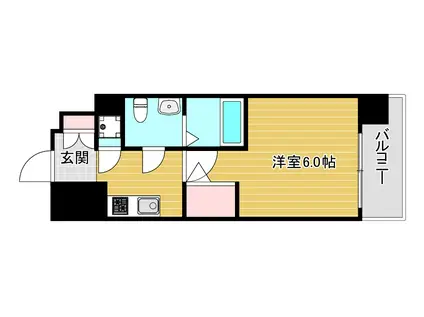 エスリード弁天町ベイコート(1K/4階)の間取り写真